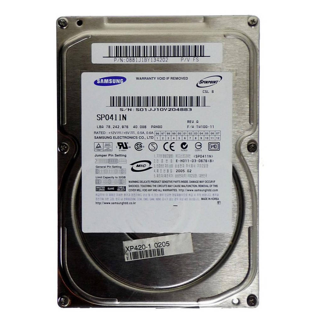 

Жесткий диск Samsung 40Gb SP0411N IDE 3,5 7200 PATA