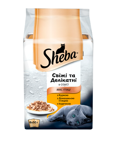 

Sheba Fresh & Fine с курицей, индейкой и домашней птицей - 6*50г паучи для кошек