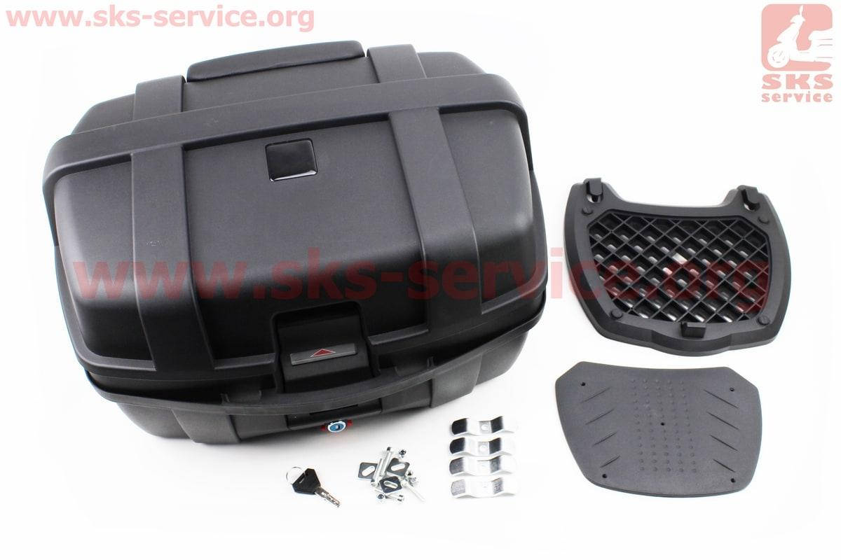 

Кофр большой (пластмассовый) 550*420*330мм, крепл. быстросъемное, черный матовый YM-0885