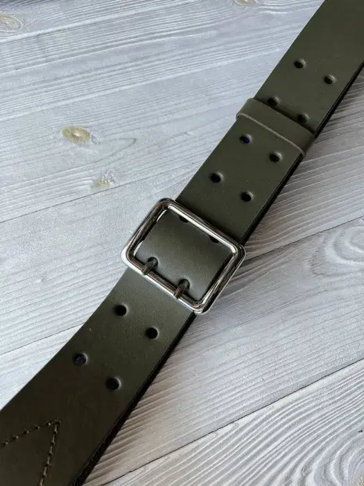 

Ремень пояс портупея тактический военный офицерский кожаный олива хаки