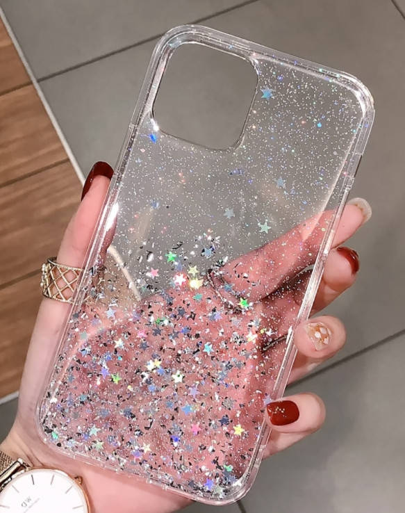 

Блестящий чехол с серебряной фольгой Huawei P40 Lite, Прозрачный