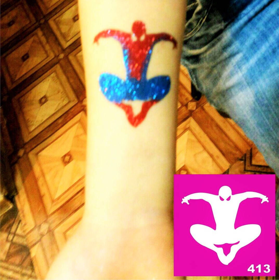 

Трафарет спайдермен для био-тату хной, блеск тату Boni Kasel