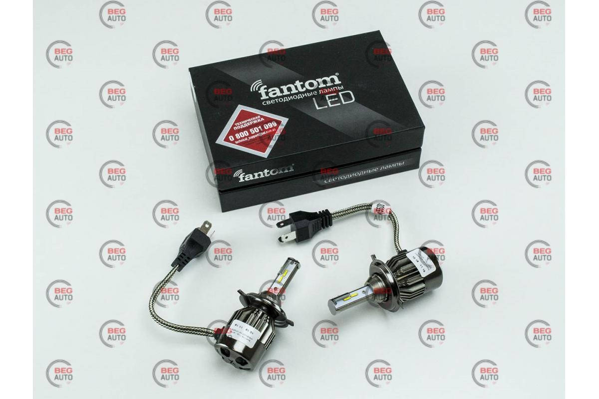 

Лампа LED H4 12V-24V FANTOM 5500K 4900L радиатор c вентилятором