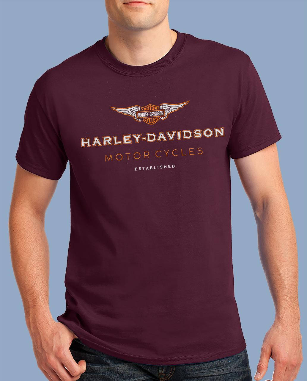 

Футболка мужская стильная "Harley-Davidson" бордовый