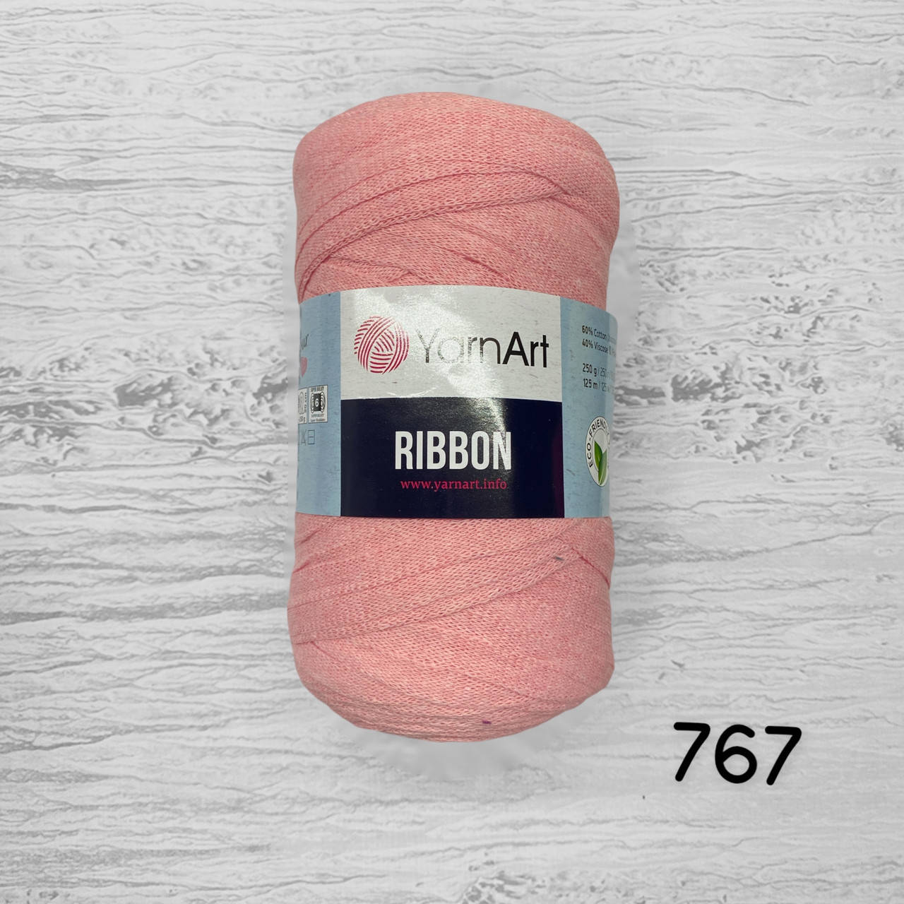 

Трикотажна пряжа YarnArt Ribbon / ЯрнАрт Ріббон 767 персик