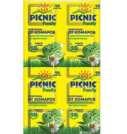 

Пластины "Picnic Family" защита от комаров 10 шт. код 428