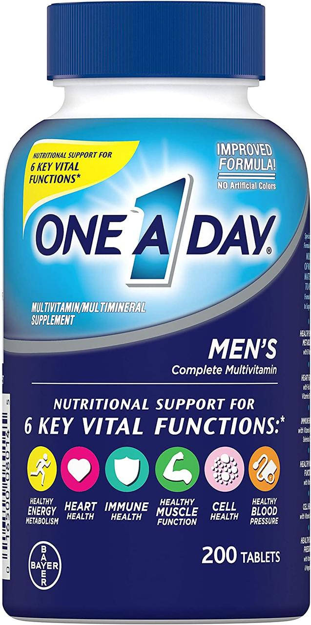 

Витамины для мужчин One A Day Men's добавка с витамином A, B6, C, D, E для поддержки здоровья 200 шт.