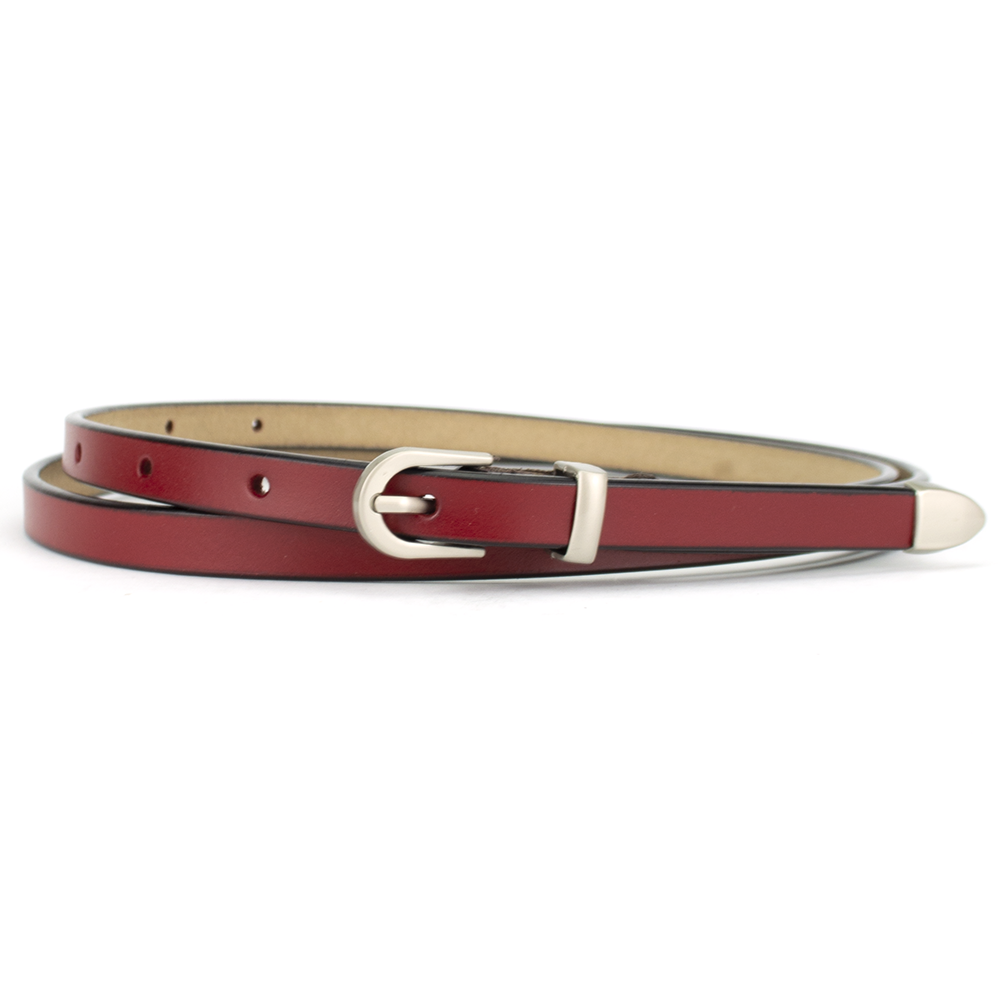 

Ремень женский кожаный узкий красный PS-1010 red (105 см)