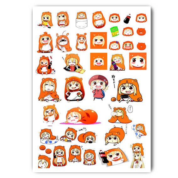 

Стикеры аниме Двуличная Сестрёнка Умару чан А3 лист (stik_019)