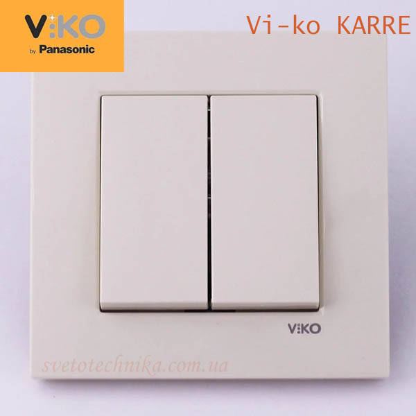 

Выключатель двухклавишный VI-KO Karre скрытой установки (кремовый)