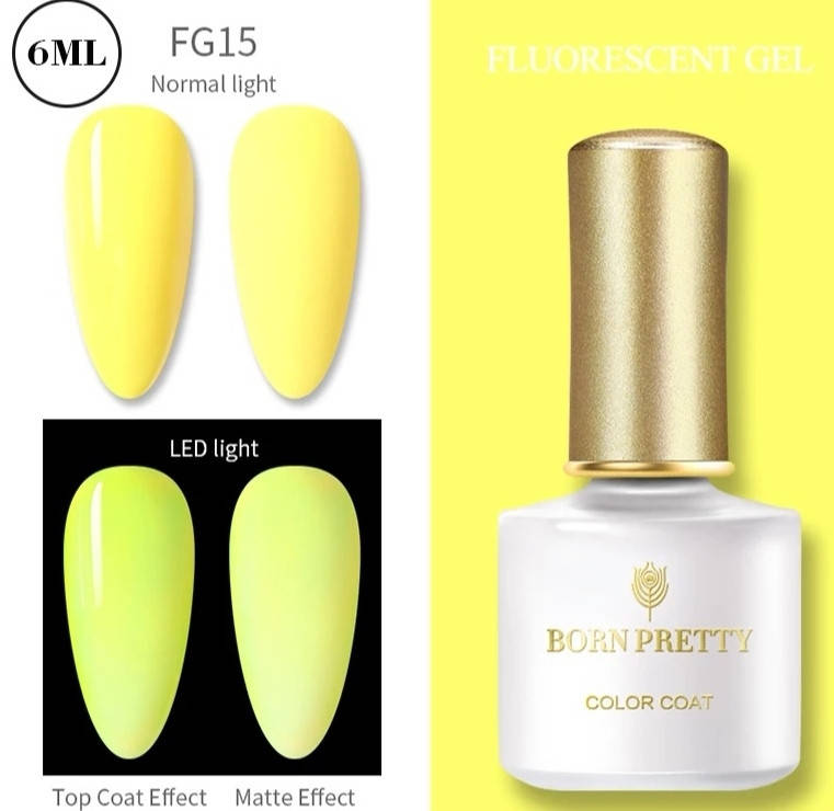 

Гель-лак неон "BORN PRETTY" 6 мл № BP-FG15