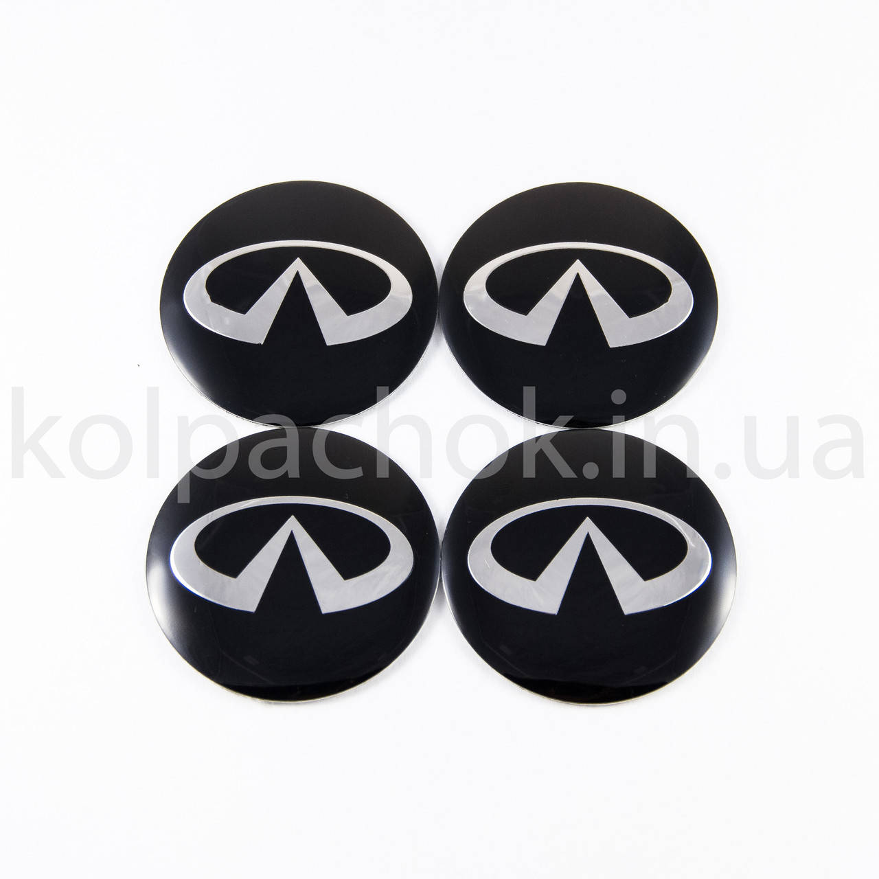 

Наклейки для колпачков на диски Infiniti черные (56мм), Черный