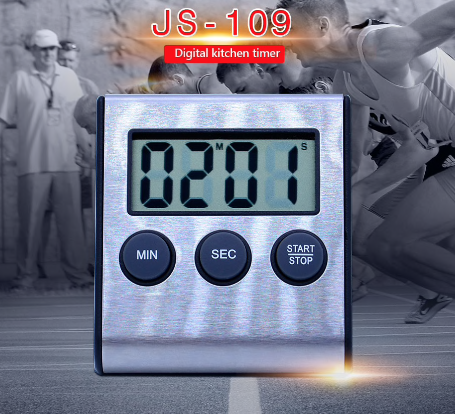 

Таймер кухонный цифровой JS-109 с магнитом, нержавеющая сталь