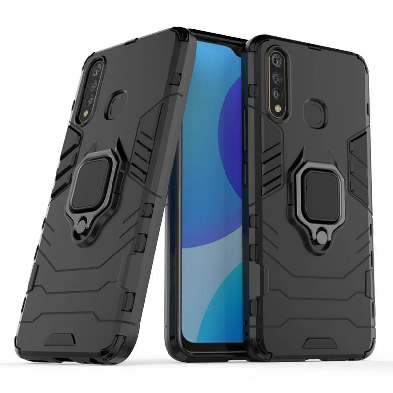

Чехол Ring case для Vivo Y19 бронированный бампер с кольцом черный
