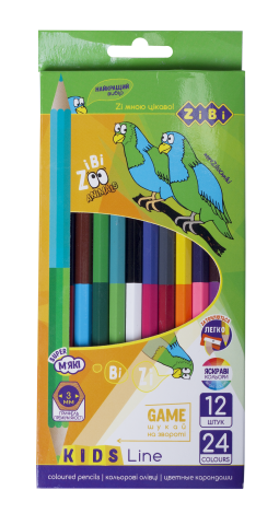 

Олівці 12 штук/24 кольори двосторонні ZB.2463 Double KIDS LINE (1/24/240)