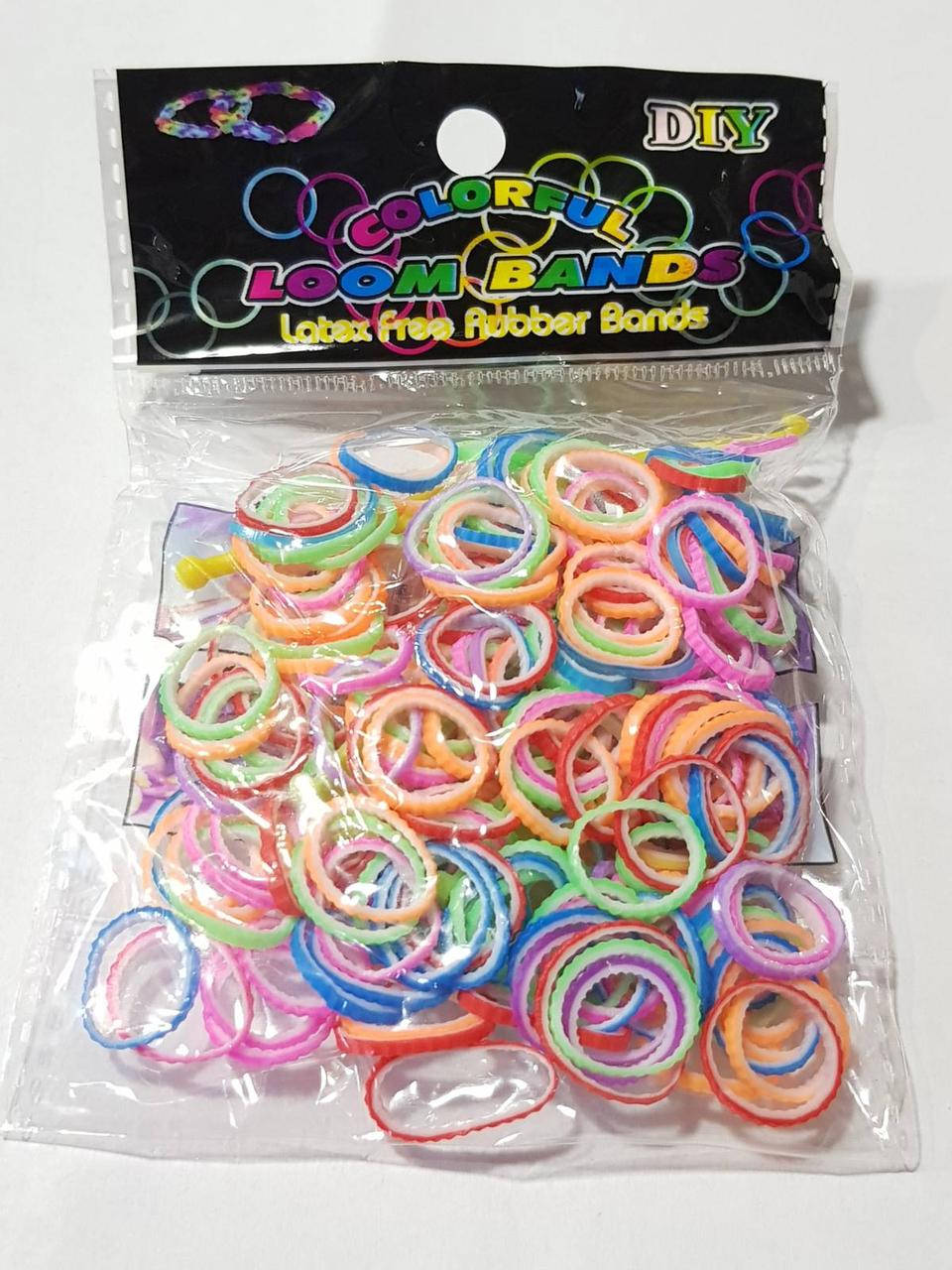 

Резинки для плетения браслетов Loom Bands разноцветные ребристые 200шт