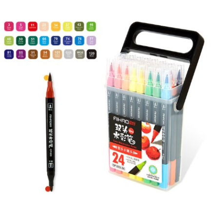 

Фломастеры 24цв. 2х-стор.AH-CP600-24 Aihao