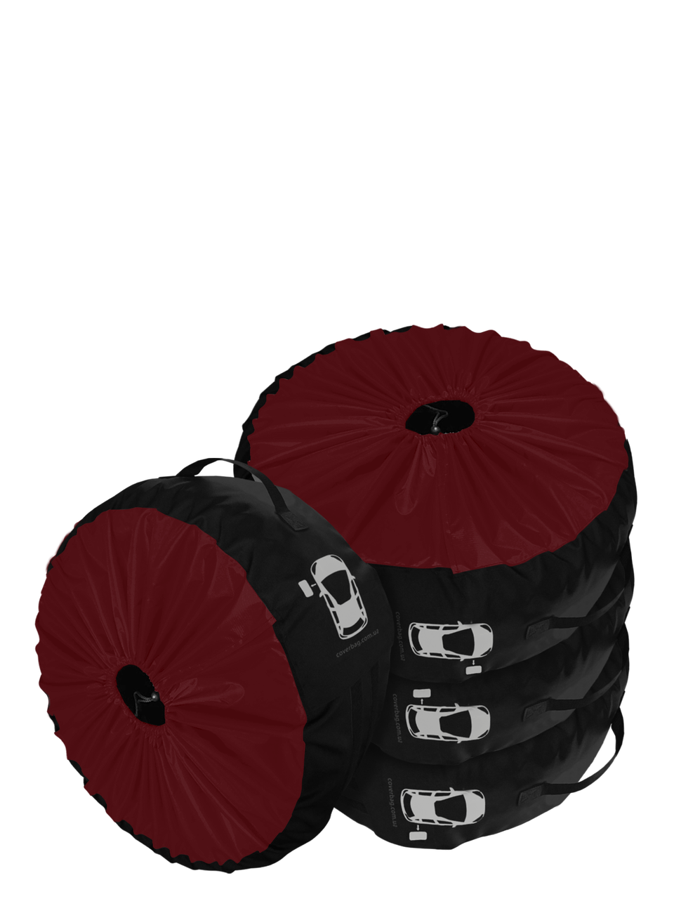 

Комплект чехлов для колес Coverbag Premium M бордо 4шт.