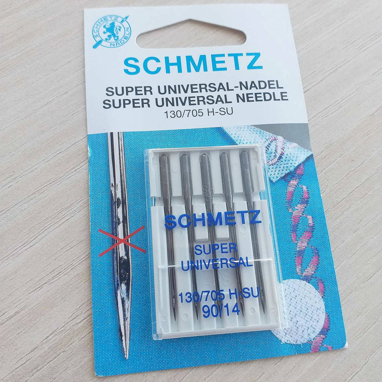 

Голки побутові Schmetz Супер універсальні з покриттям антиклей № 90