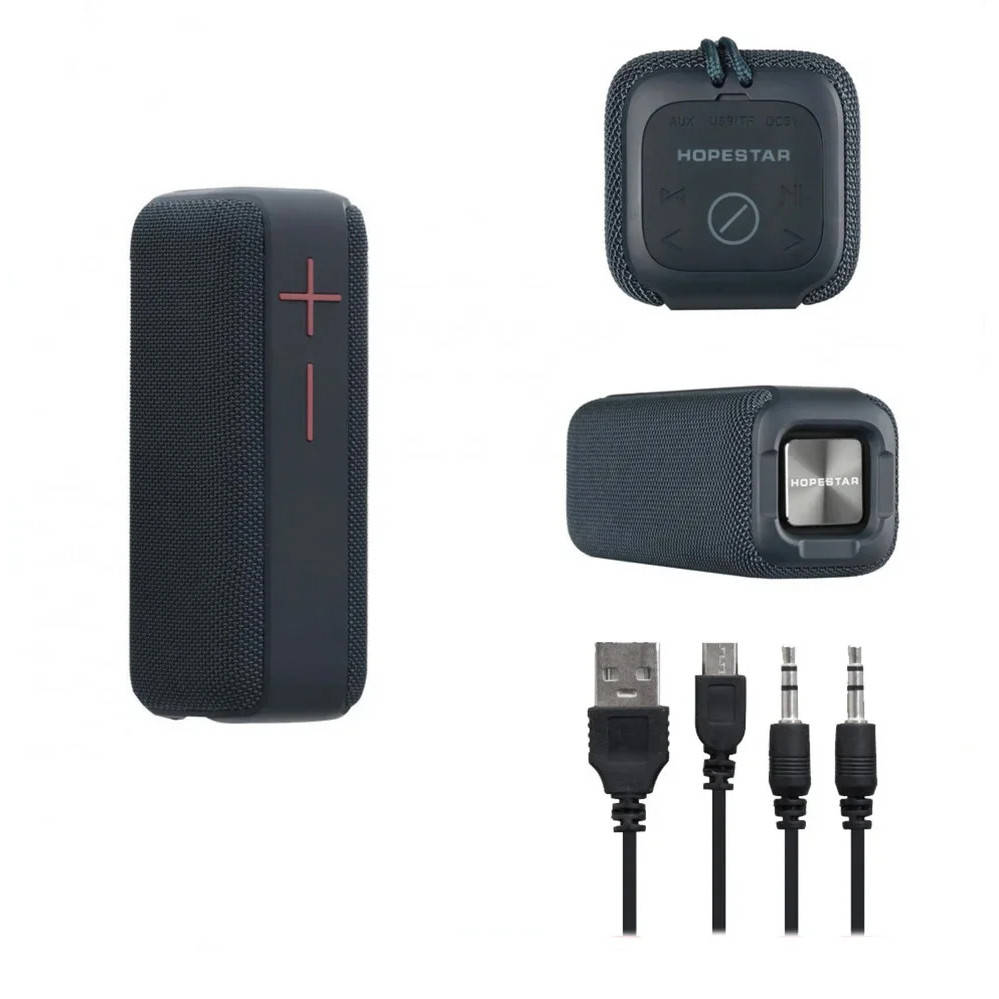 

Беспроводная портативная Bluetooth колонка Hopestar P15 (Серая). Мощная, водонепроницаемая, USB, FM, акустика