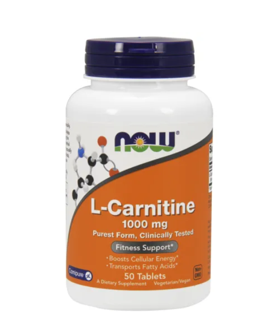 

Л- Карнитин, L-Carnitine, Now Foods, 1000 мг, 50 таблеток (NOW-00067)