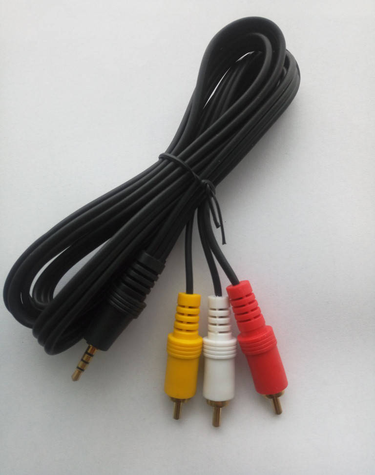 

Шнур аудио- видео штекер 3,5мм 4C - 3штекер RCA, чёрный, 1,2 метра, Tcom, Черный