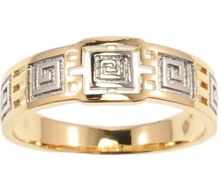 

Кольцо Xuping Позолота 18K+Родий "Строгий греческий орнамент" р.16.5,17