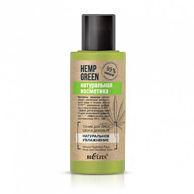 

Hemp green_ ТОНІК для обличчя, шиї та декольте Натуральне зволоження, 95 мл