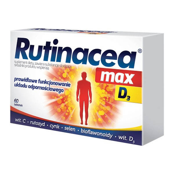 

Rutinacea max D3 - цинк, селен, рутин, витамин C, витамин D3 для иммунной системы, 60 шт