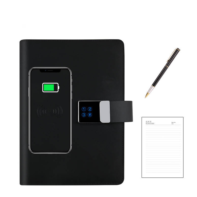 

Ежедневник блокнот Business Powerbank с цифровым замком беспроводной зарядкой и USB флешкой 16Гб