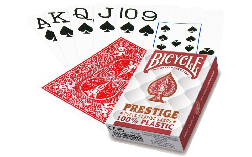 

Пластиковые игральные карты | Bicycle Prestige Poker 100% Plastic Красные