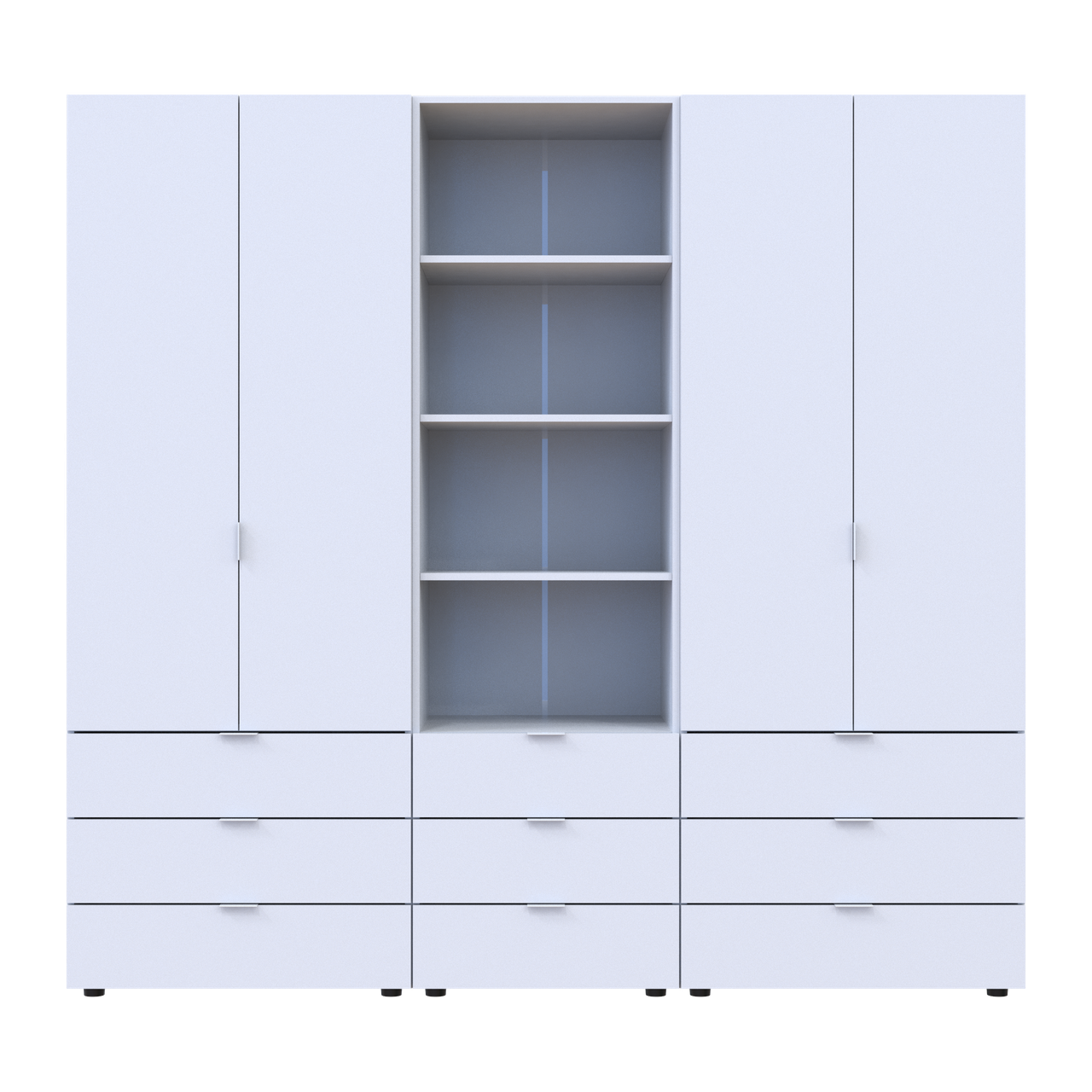 Шафа для одягу Doros Гелар Білий 2+2ДСП з пеналом 215х49.5х203.4 (42005165) 4