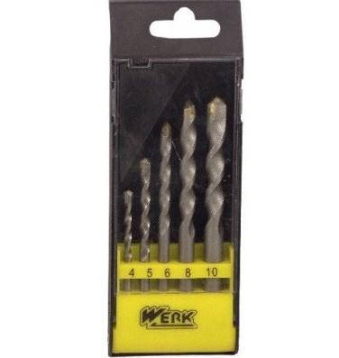 

Набор сверл 5шт (4*70, 5*80, 6*100, 8*110, 10*110) WERK