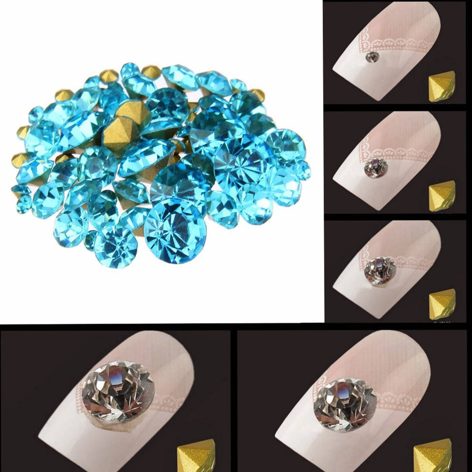 

Конусные стразы, цвет Aquamarine, размер на выбор*1 шт