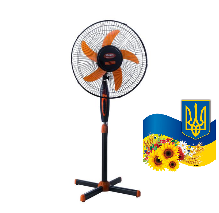 

Напольный вентилятор 100ватный WX 1612 Wimpex 16 дюймов Черный