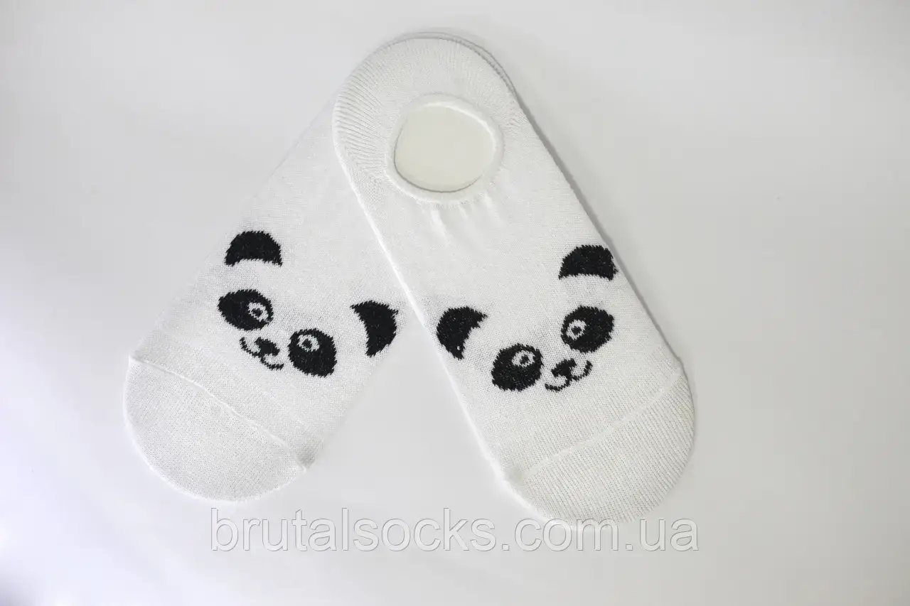 

Короткие носки следы с животным принтом зебры, панды, коровы р23-25(38-40) TwinSocks Панда, Белый