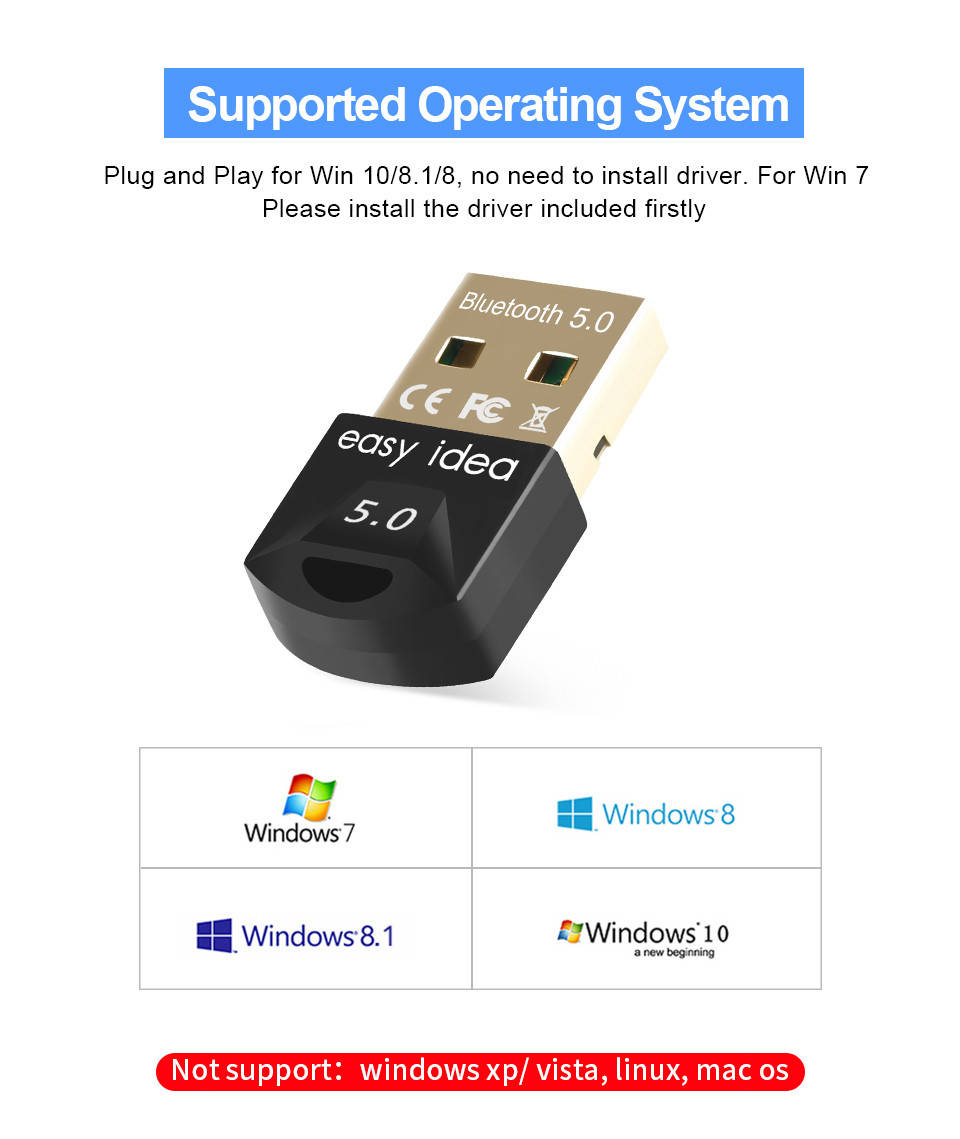 

USB Bluetooth адаптер Easy Idea 5.0 (Realtek RTL8761BUV) nodisk