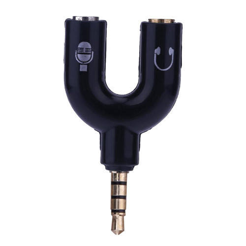 

Сплиттер Y-типа для гарнитур 2x1 3.5мм джек для ноутбука с 1 гнездом