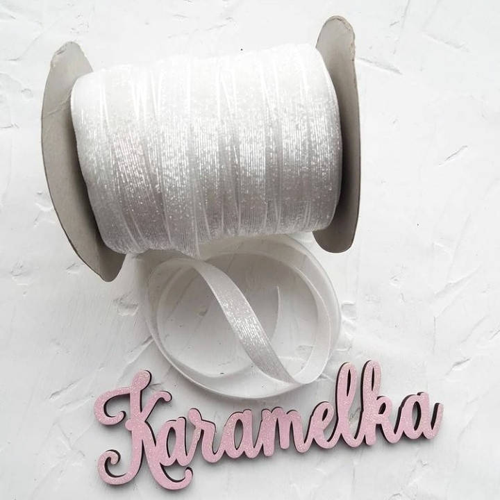 

Стрічка з люрексом 1см, БІЛА