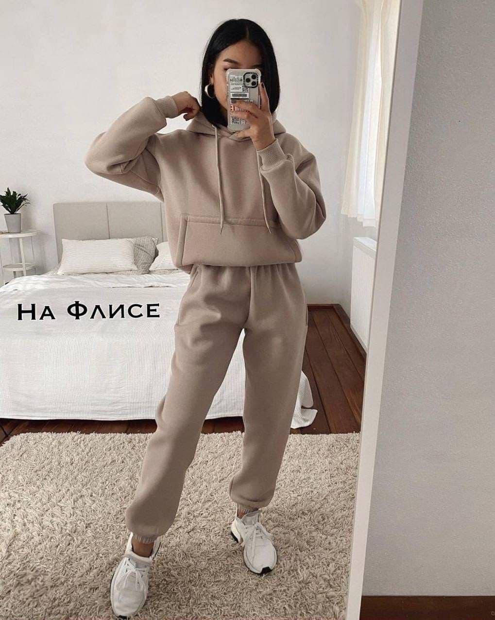 

Женский утеплённый спортивный костюм на флисе (цвета в ассортименте)