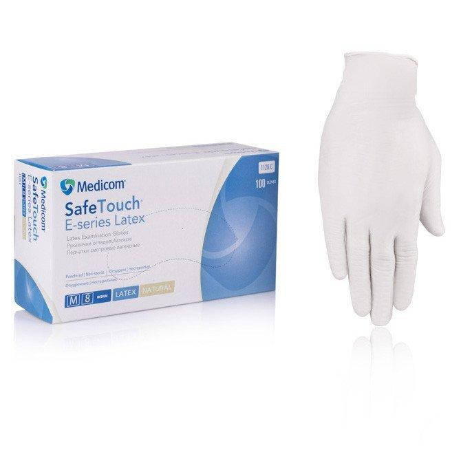 

Перчатки Safe Touch E Series латексные опудренные размер  100 шт/уп, Белый