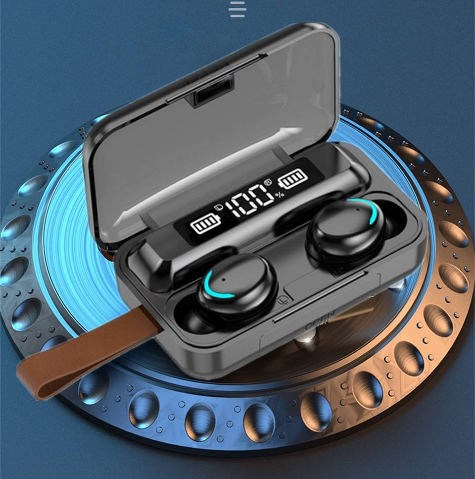 

Беспроводные наушники Bluetooth гарнитура F9 с повербанком, музыка СТЕРЕО в 2 уха