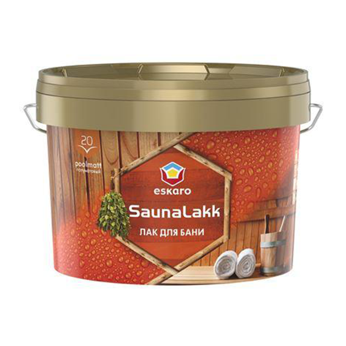 

Лак для бани и сауны Saunalakk Eskaro полуматовый 2.4л