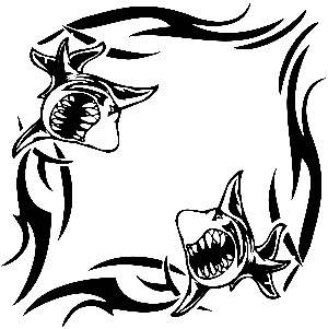 

Виниловая наклейка - Узор акула (от 15х15 см), Белый