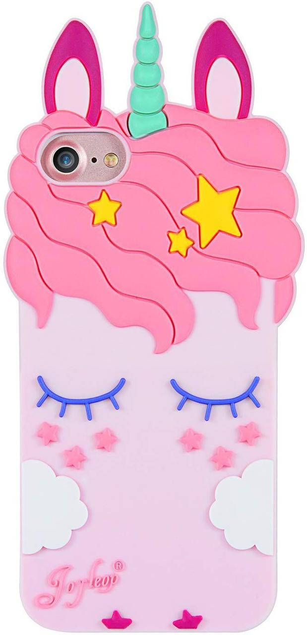 

Чехол 3D Toy для Iphone 5 / 5s / SE Бампер резиновый Единорог Rose, Розовый