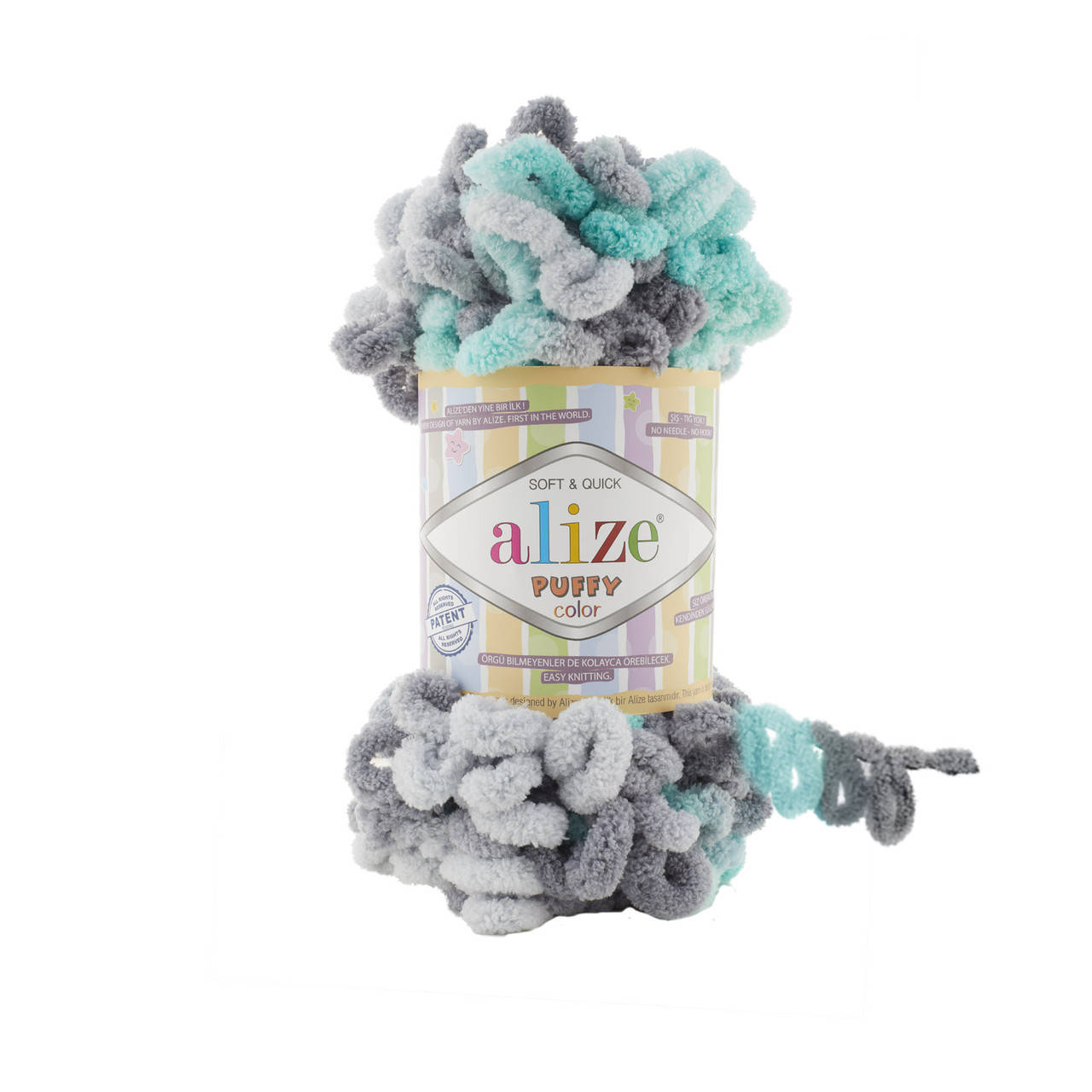 

Alize Puffy Color (Ализе Пуффи Колор) № 6076 (Пряжа, нитки для вязания руками), Разные цвета