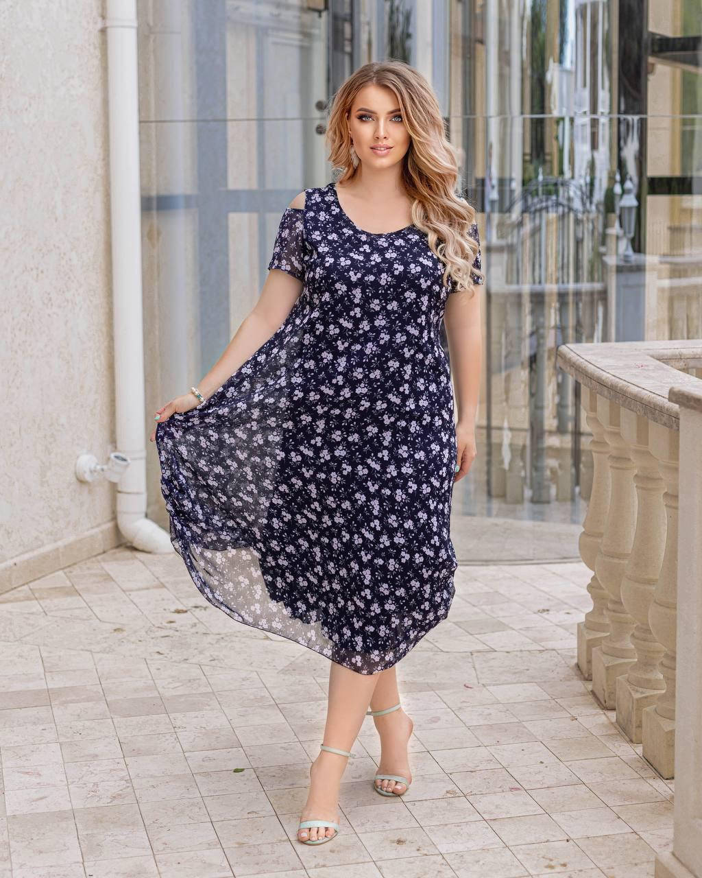

Платье женское шифон + подкладка (50-56)"BELLISIMO" недорого от прямого поставщика