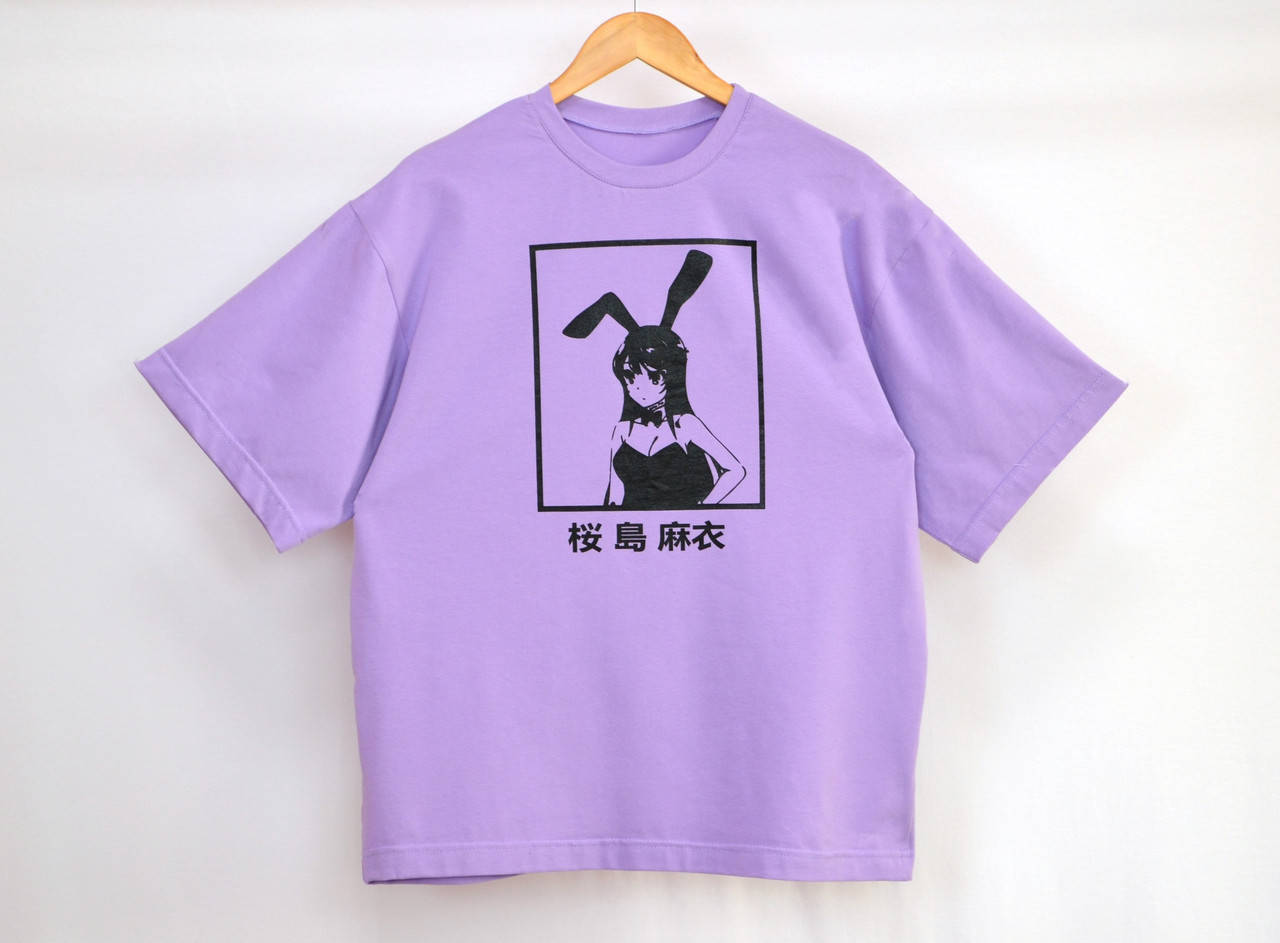 

Футболка оверсайз Bunny girl лиловая