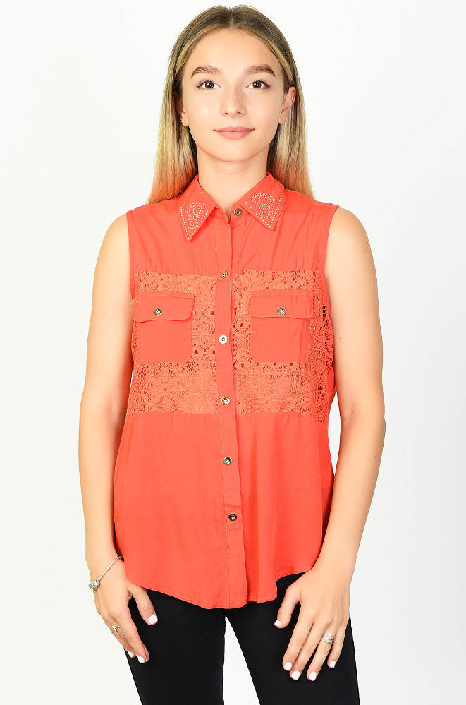 

Блуза женская коралловая ААА 135288M, Коралловый