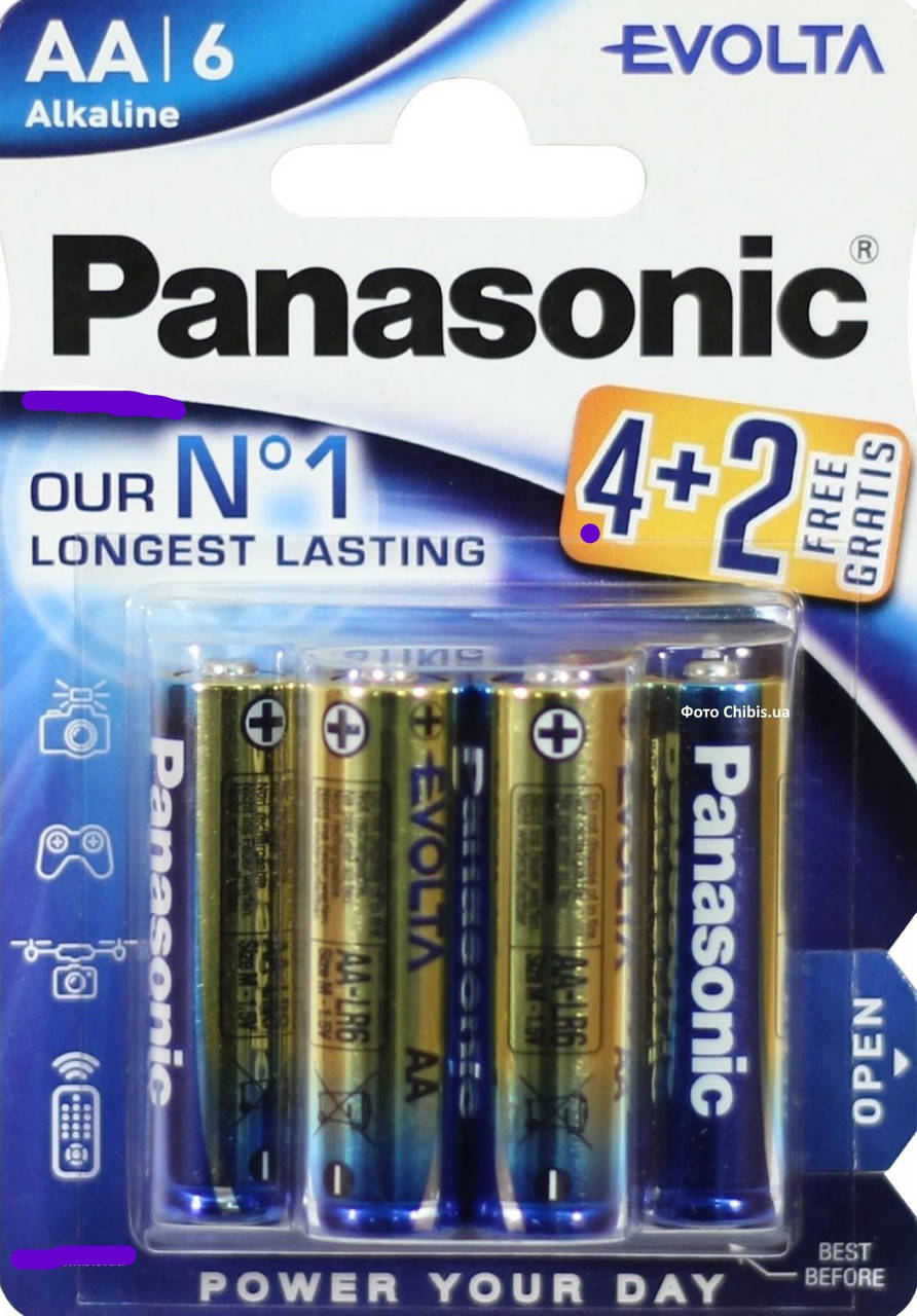 

Батарейки PANASONIC EVOLTA AA 1.5V LR6 6шт